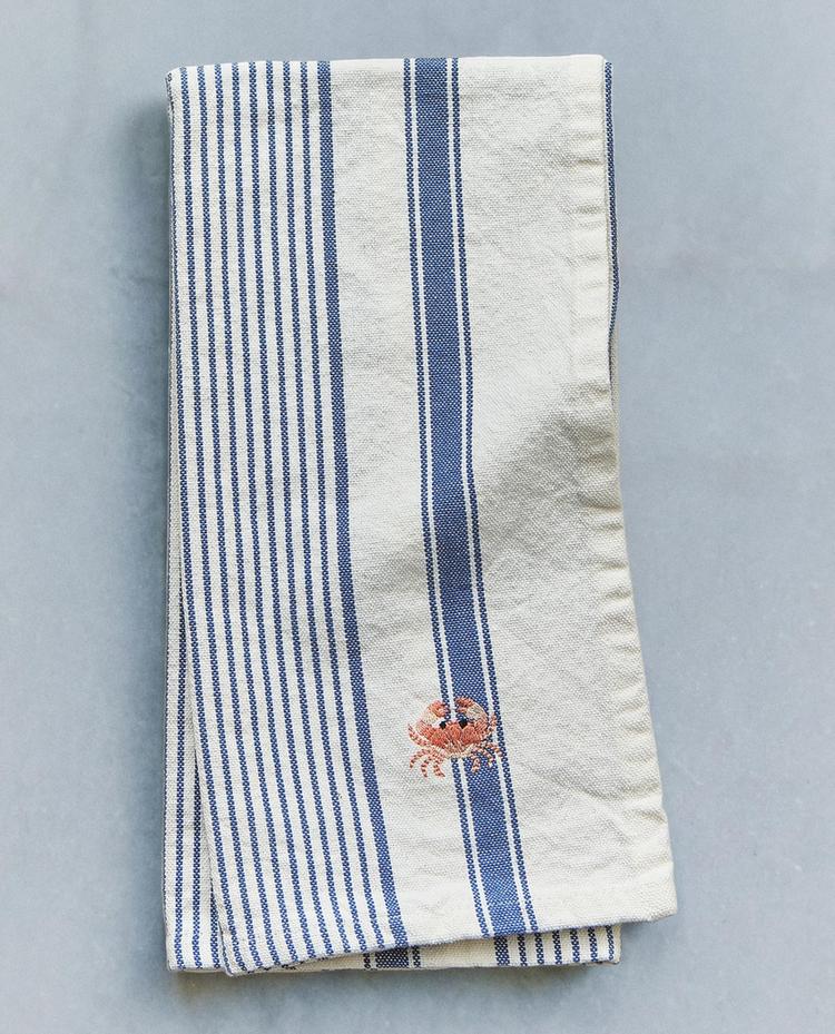 STRIPED CRAB TEA TOWEL