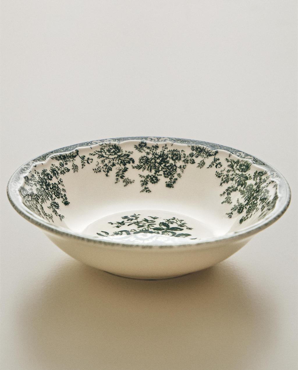 FLORAL EARTHENWARE BOWL