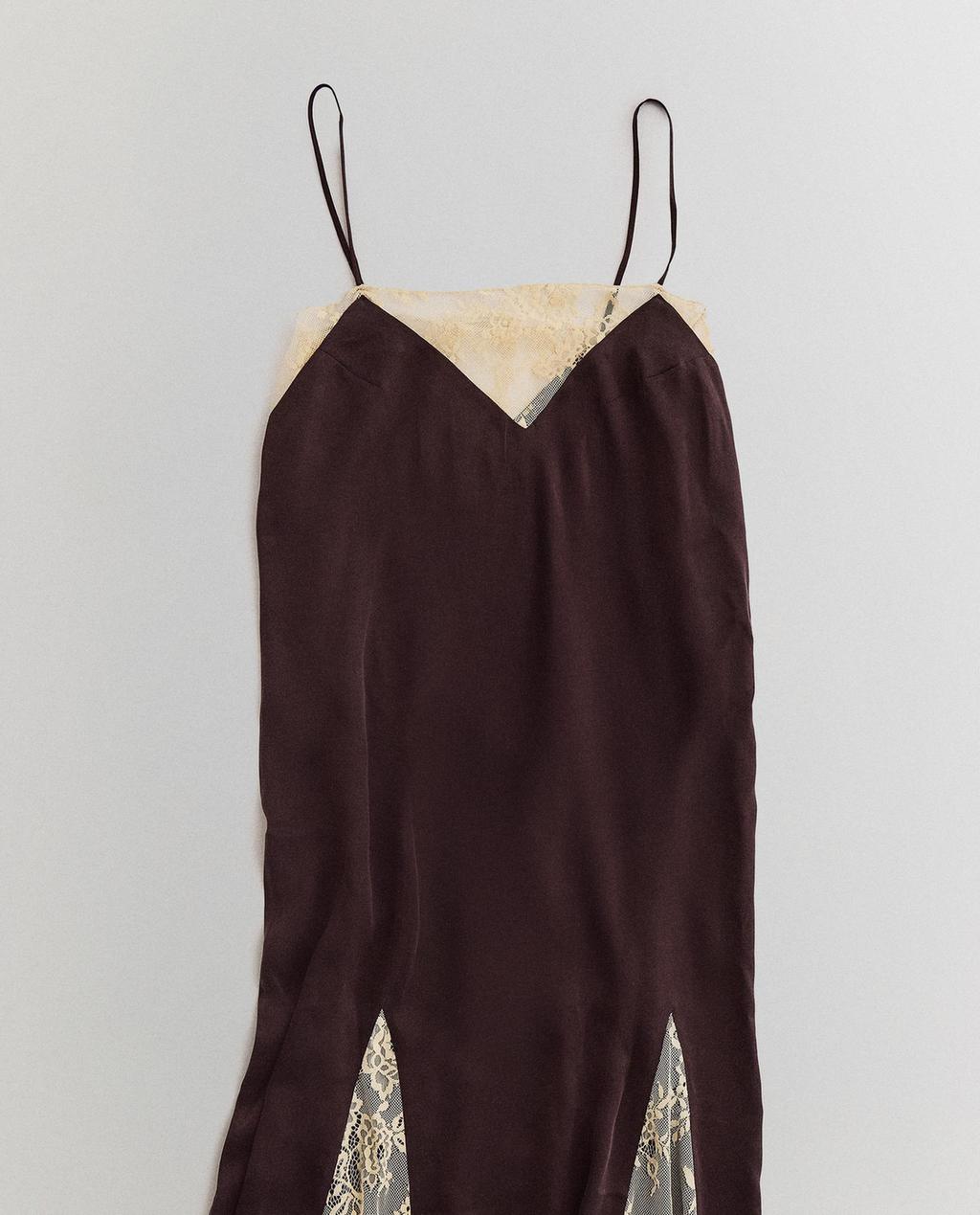 VESTIDO SEDA MORERA ENCAJE