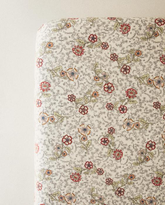 DRAP-HOUSSE ENFANT EN COTON À FLEURS