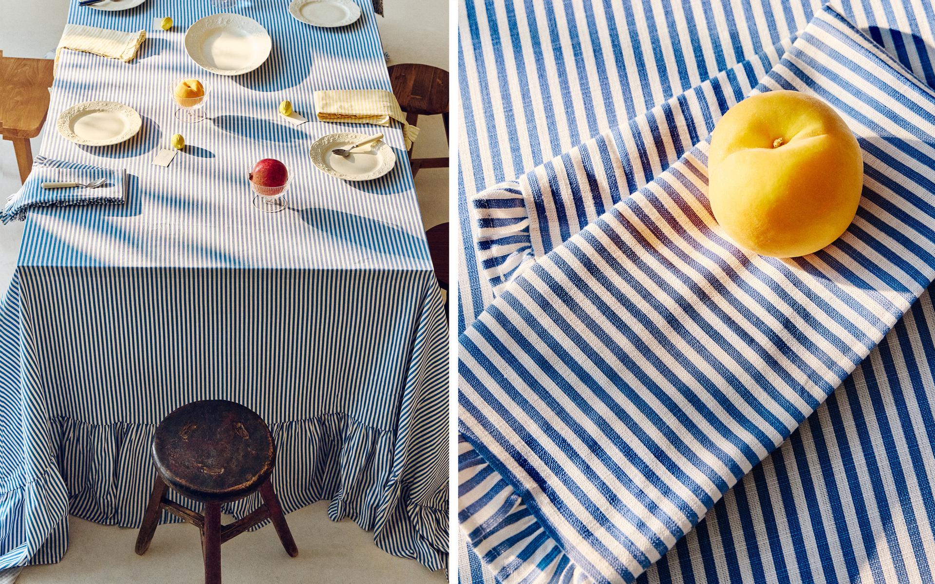 RUFFLED COTTON TABLECLOTH