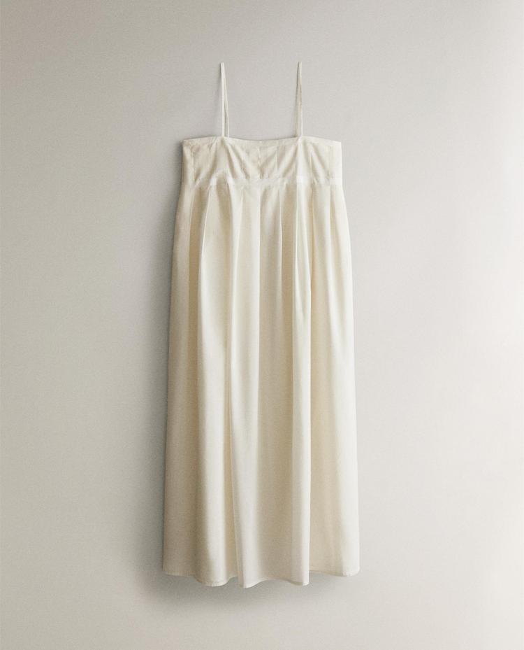 LANG PLISSERET NATKJOLE