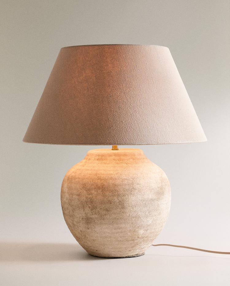 LARGE AGED CERAMIC TABLE LAMP