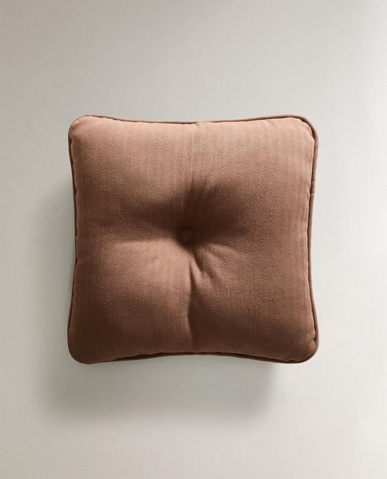 TEXTURED COTTON CHAIR CUSHION