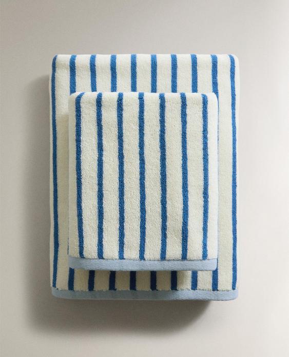 KIDS' REVERSIBLE STRIPED BATH TOWEL