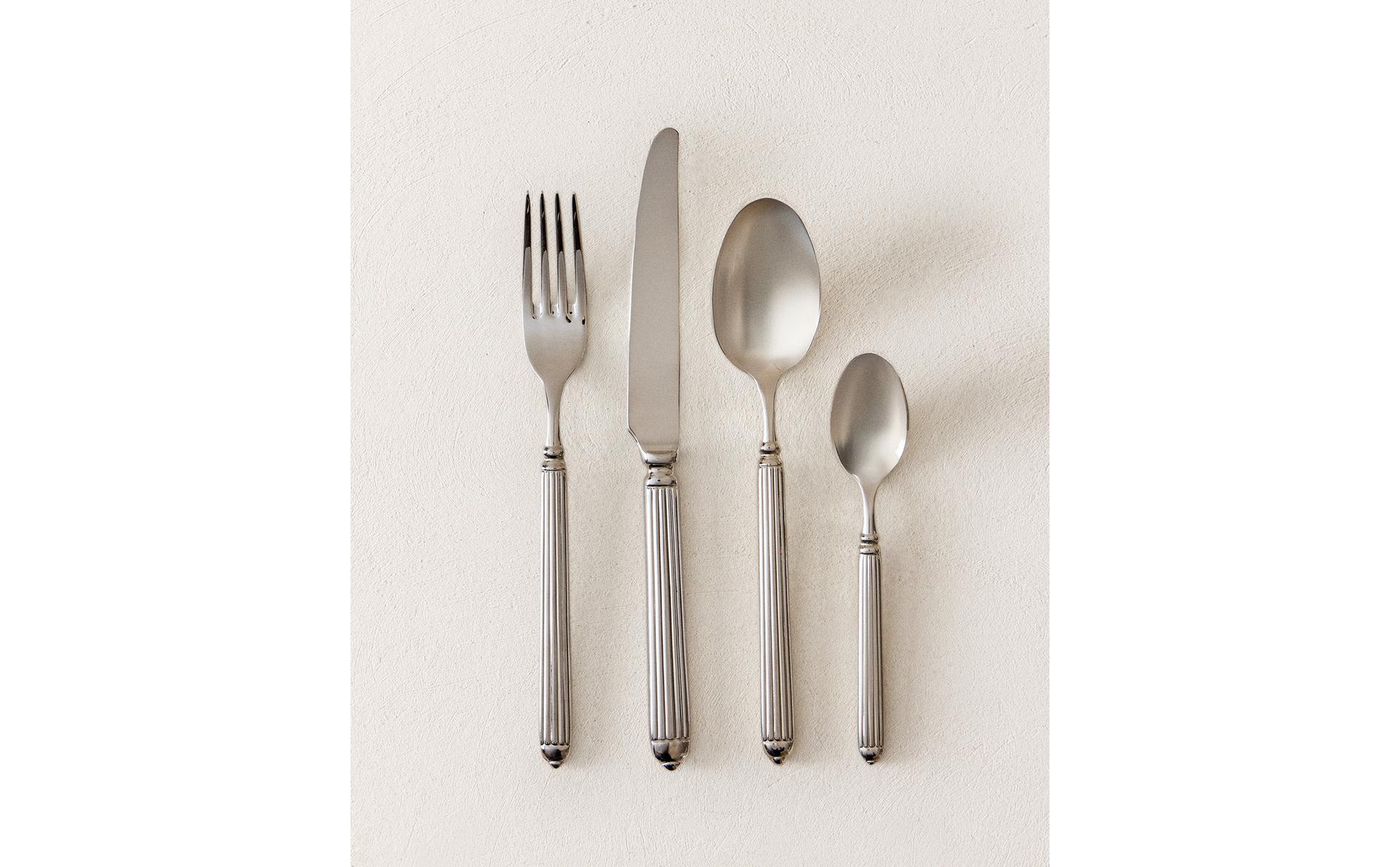 4-PIECE GROOVED STEEL CUTLERY SET