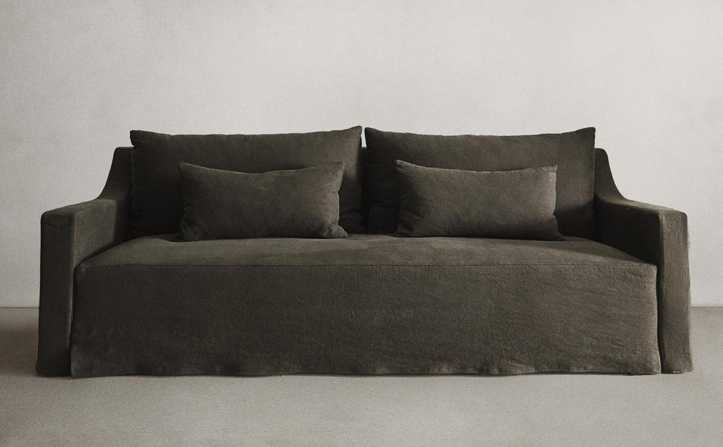 SOFA WITH REMOVABLE WASHED LINEN COVER