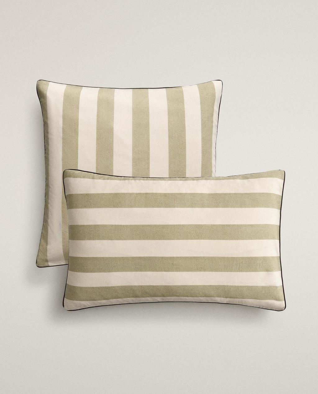 FADED STRIPED COTTON PILLOWCASE
