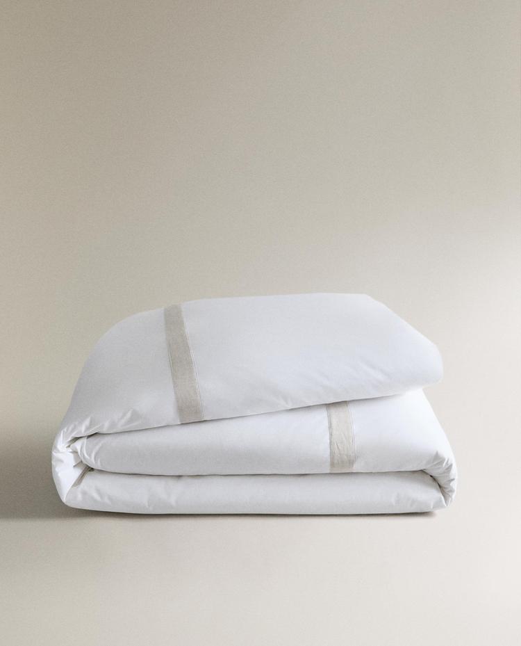 HOUSSE DE COUETTE COTON BORDURE LIN