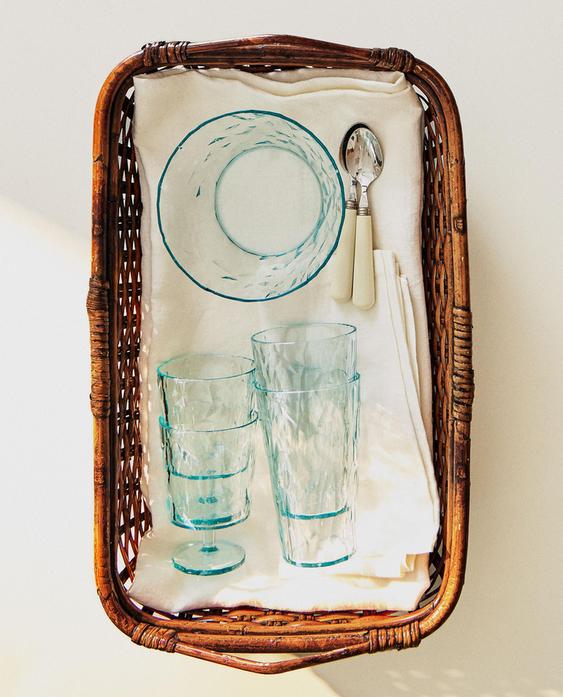 LOT DE VERRES EFFET DIAMANT