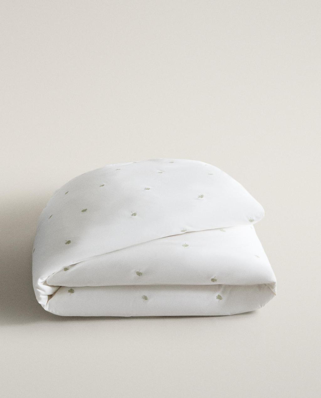 DUVET COVER WITH EMBROIDERED TREES
