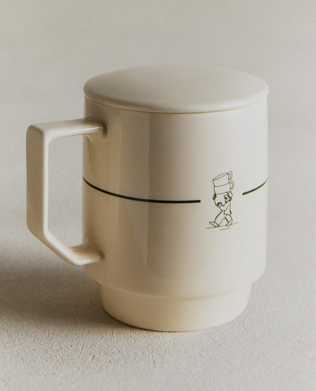 TASSE AVEC COUVERCLE EN GRÈS CAFÉTÉRIA