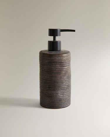 BLACK CERAMIC SOAP DISPENSER
