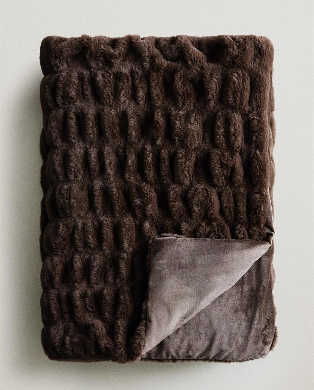 COPERTA IN PELLICCIA ONDE