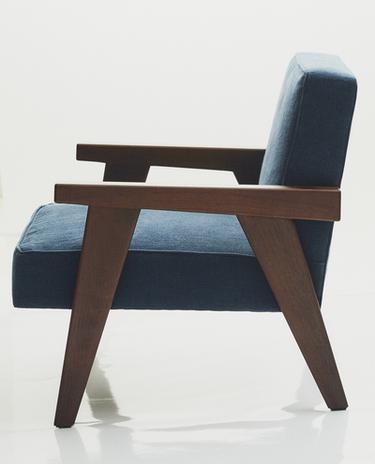 WALNUT UPHOLSTERED LINEN ACCENT CHAIR ZARA HOME BY BLASCO