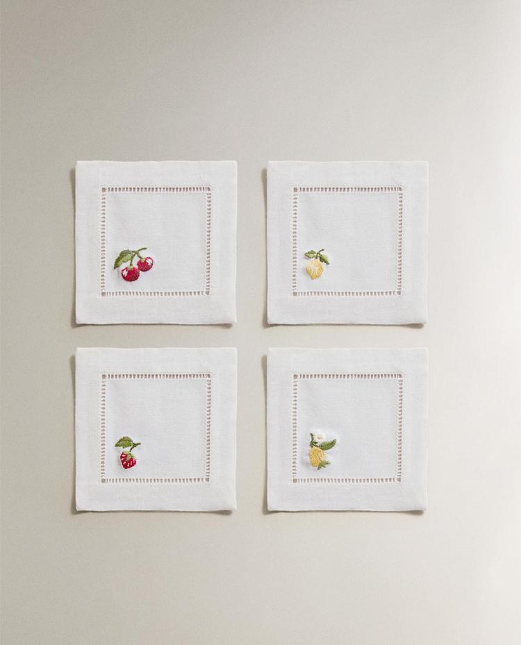 PACK OF FRUIT RAMIE COASTERS (PACK OF 4)