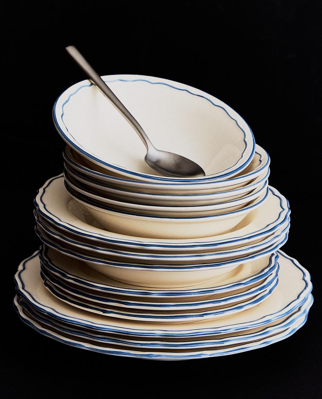 VAISSELLE FILET BLEU