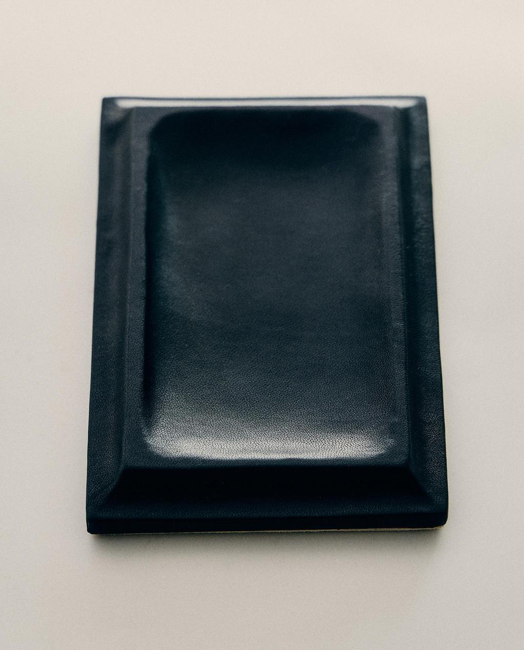 LEATHER DESK TRAY FOR PAPER CLIPS