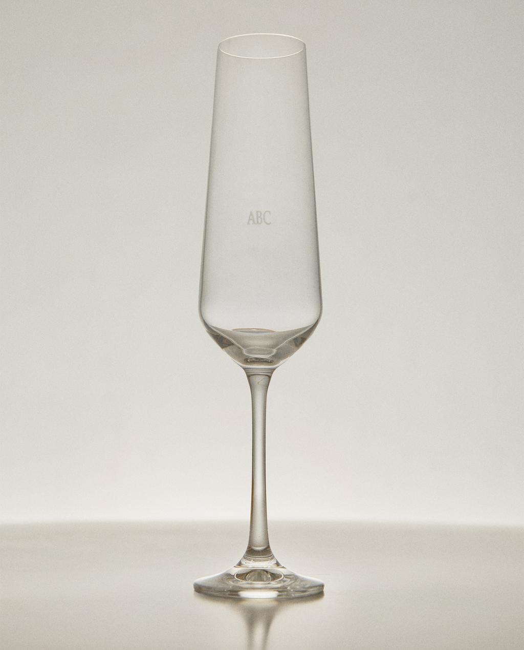 BOHEMIA CRYSTAL PLAIN FLUTE GLASS