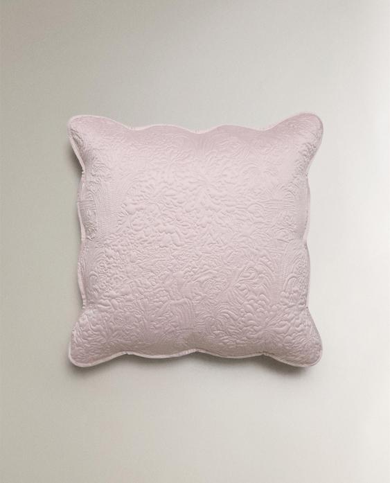 HOUSSE DE COUSSIN FLEURS ET VAGUES