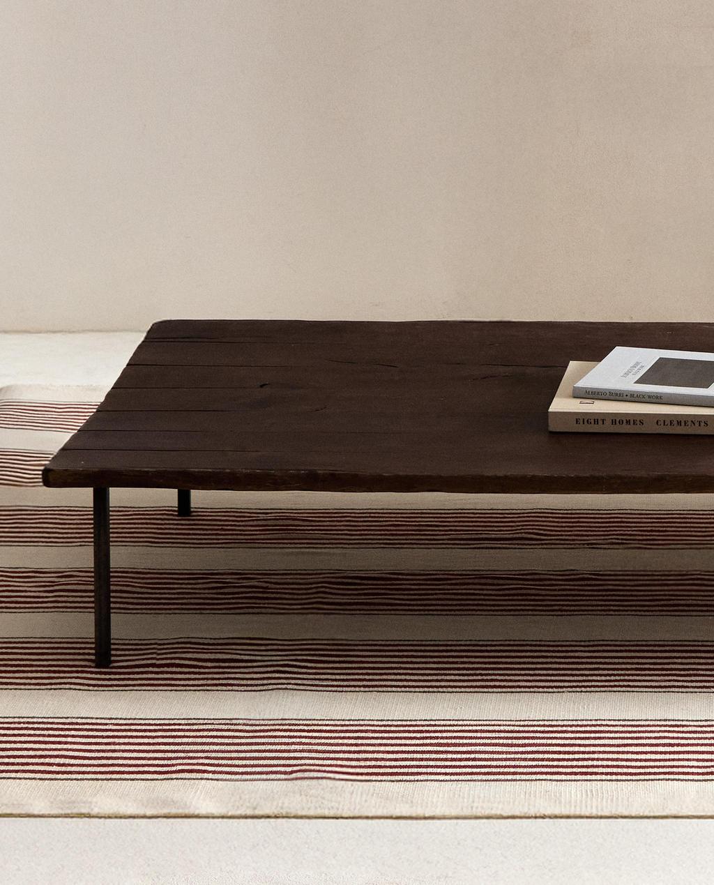 STRIPED COTTON AND JUTE RUG