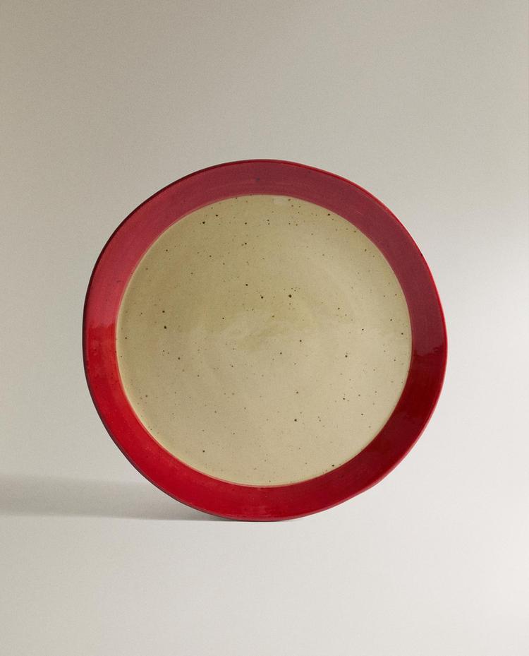 STONEWARE DINNER PLATE WITH RIM