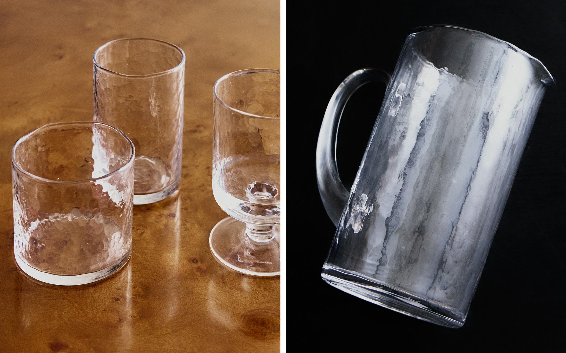 HAMMERED GLASS TUMBLER SET