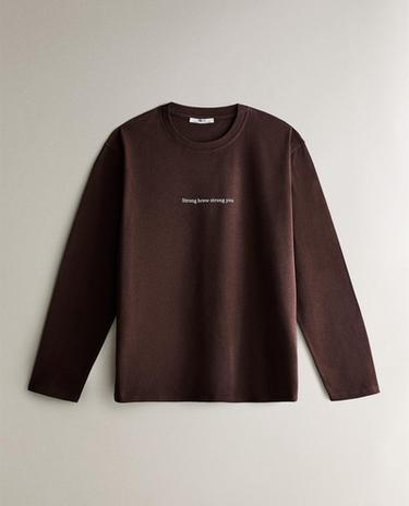 LONG-SLEEVE T-SHIRT WITH SLOGAN