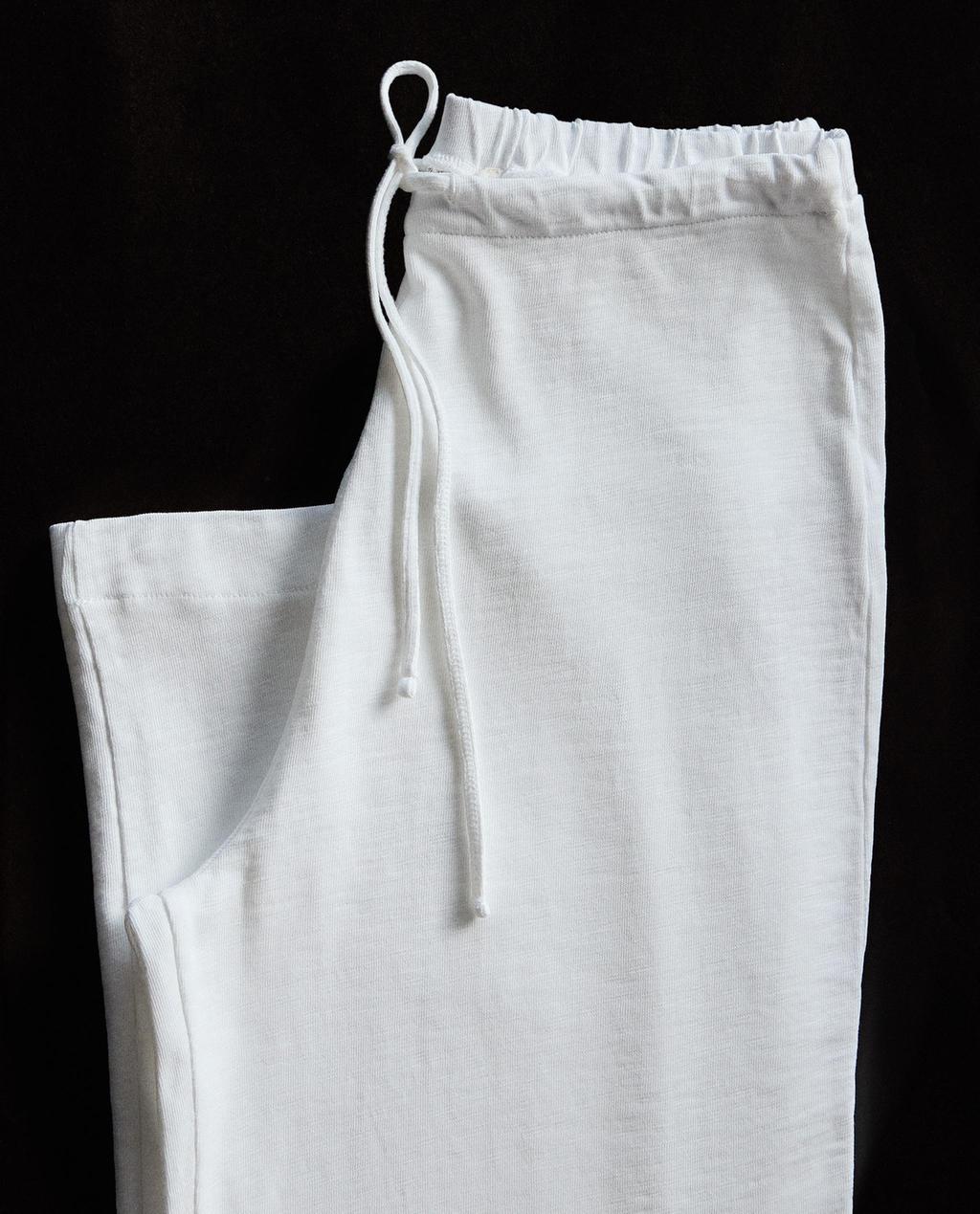 COTTON WIDE-LEG TROUSERS