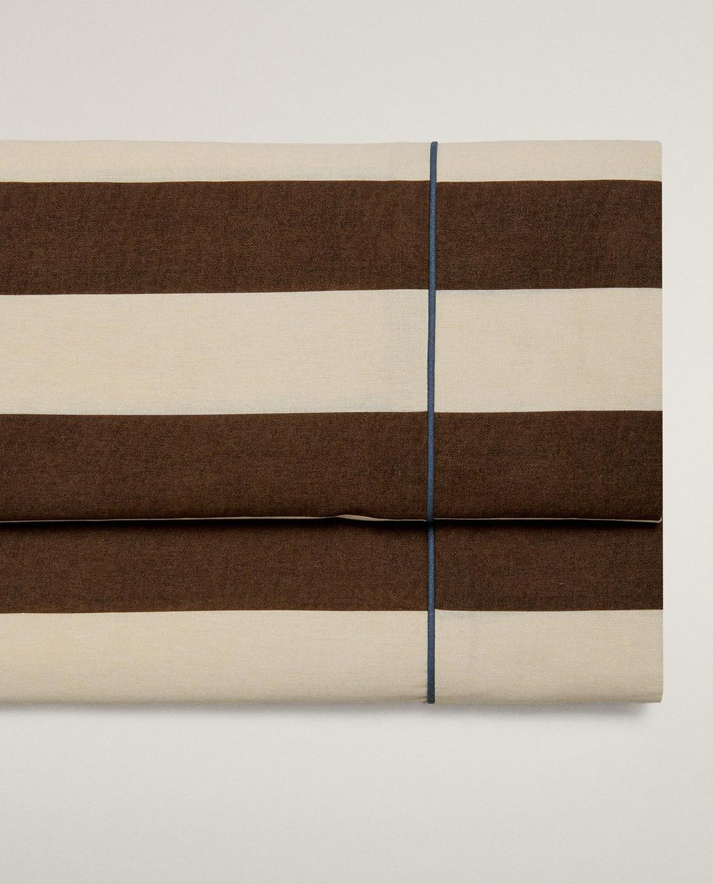 DRAP DE DESSUS COTON DÉLAVÉ RAYÉ