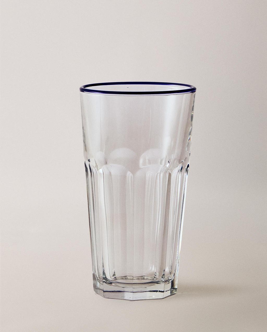 GLASS TUMBLER WITH RIM
