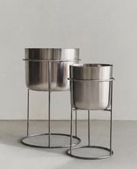 SILVER METAL FLOWERPOT
