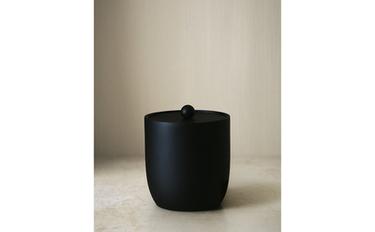 BLACK RESIN BATHROOM ORGANISER JAR