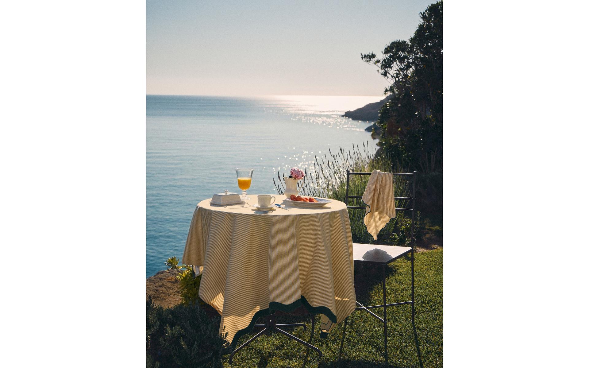 DYED THREAD COTTON TABLECLOTH