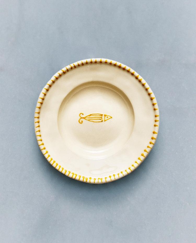 FISH EARTHENWARE DESSERT PLATE