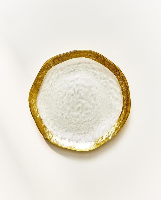 GLASS SIDE PLATE WITH RIM