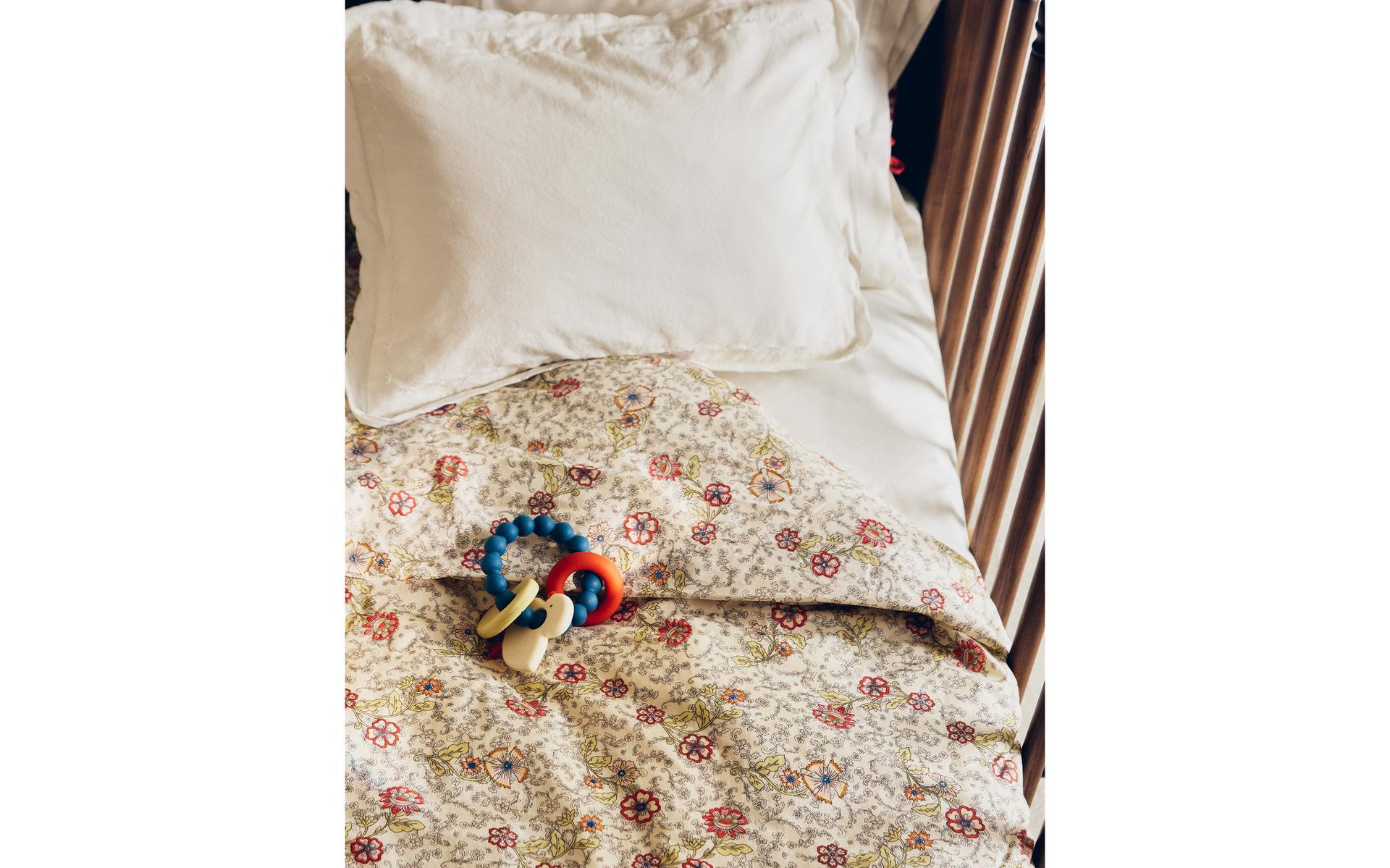FUNDA NÒRDICA INFANTIL DE COTÓ AMB FLORS