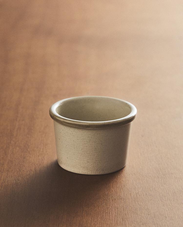 CYLINDRICAL STONEWARE SNACK BOWL