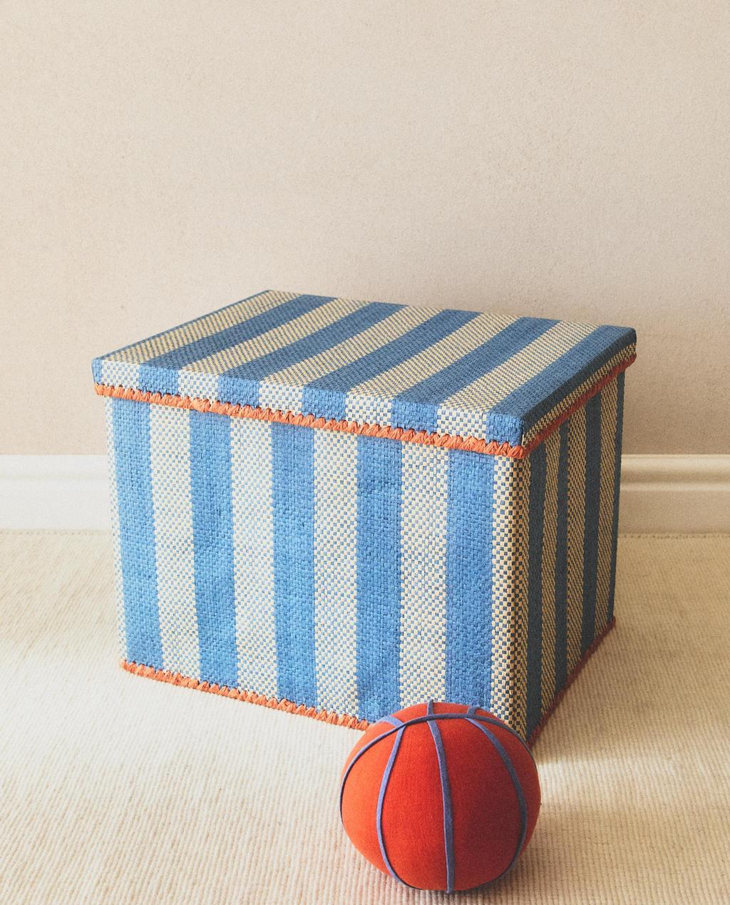 KIDS' COLLAPSIBLE STRIPED BASKET