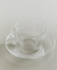 BOROSILICATE GLASS TEACUP AND SAUCER