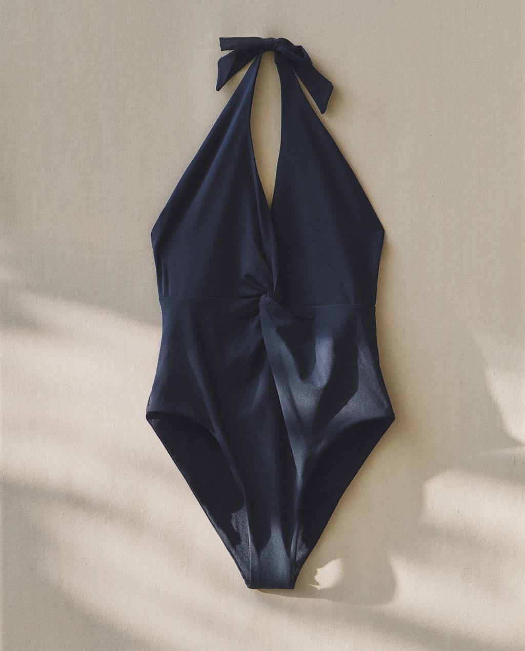 HALTER BEACH SWIMSUIT WITH KNOT