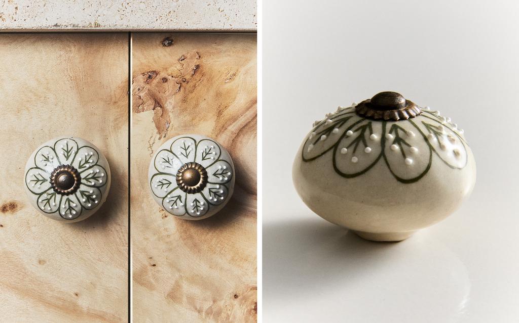 UCHWYTY CERAMICZNE KWIATY (ZESTAW 2 SZT.)