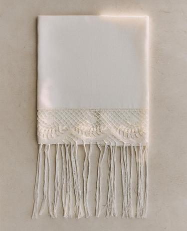 SERVIETTE DE BAIN LIN DENTELLE CAMARIÑAS