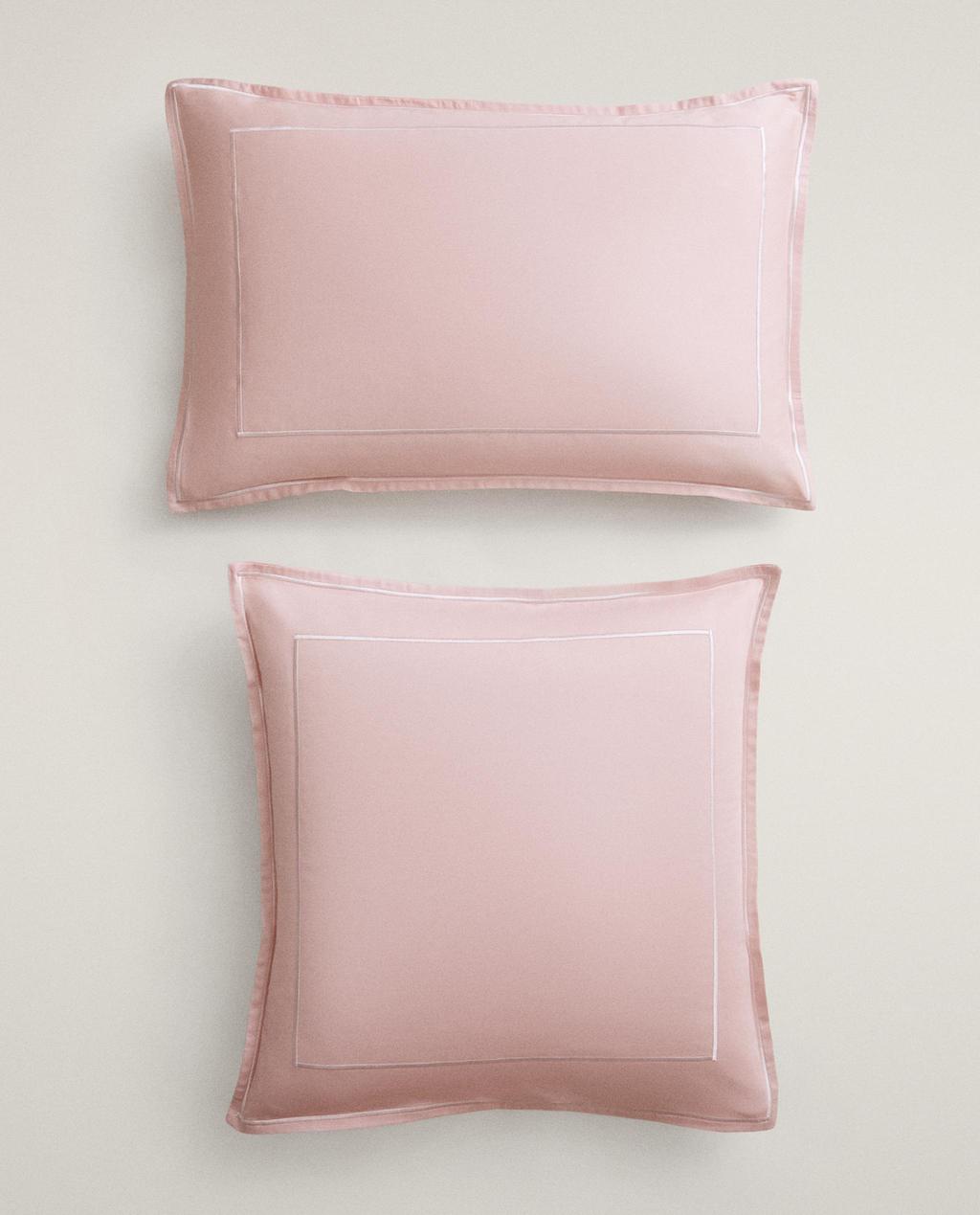 SATEEN PILLOWCASE WITH DOUBLE TRIM
