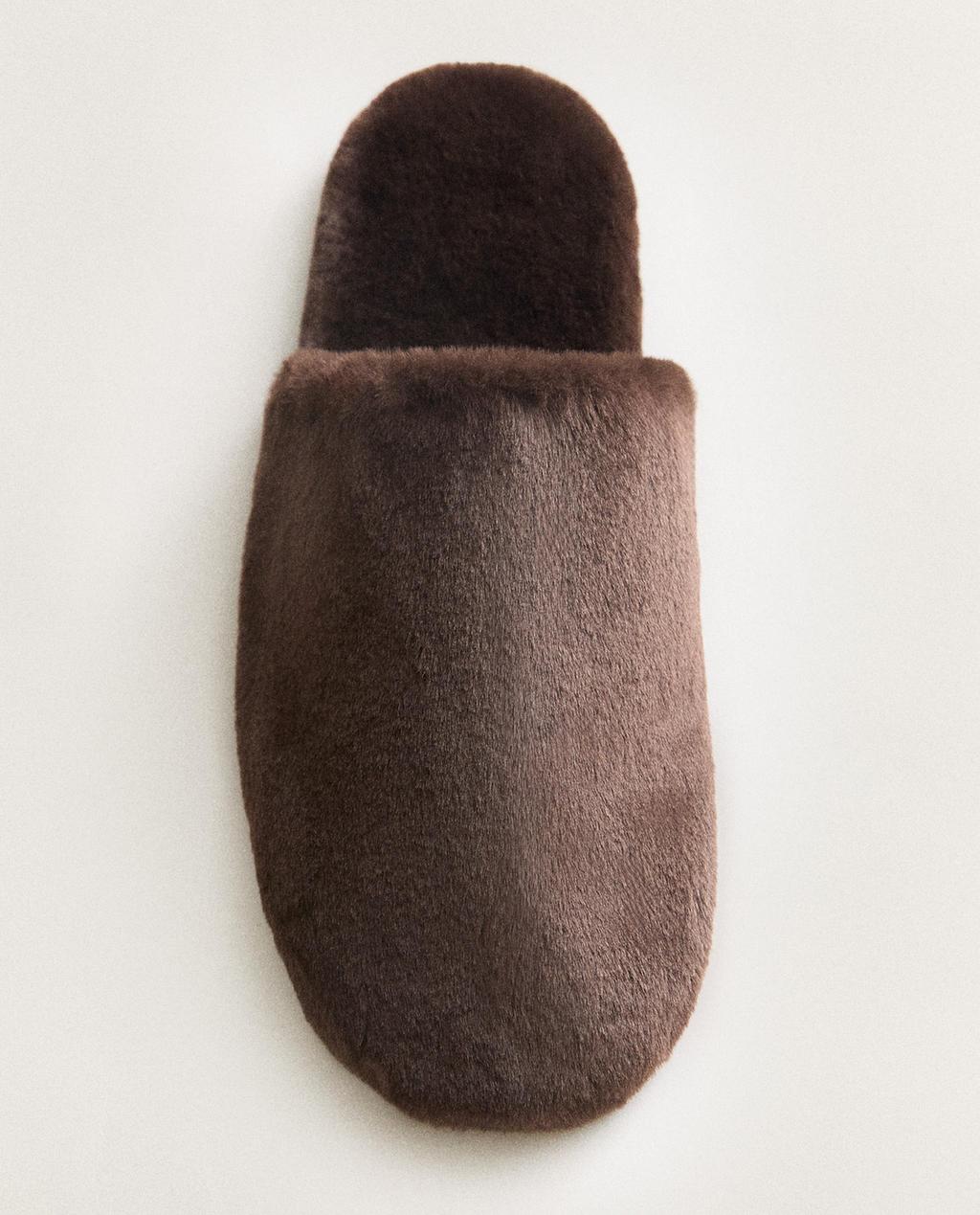 FAUX FUR-EFFECT MULE SLIPPERS