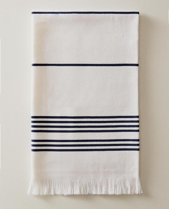 STRIPED COTTON TERRY TEA TOWEL