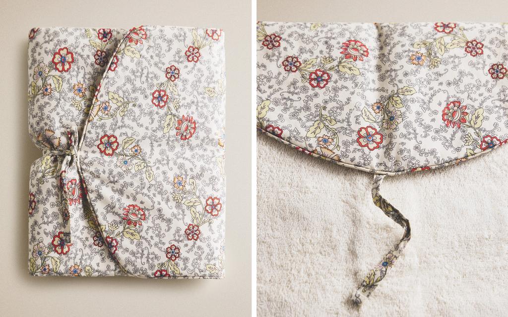 PORTABLE FLORAL BABY CHANGING MAT
