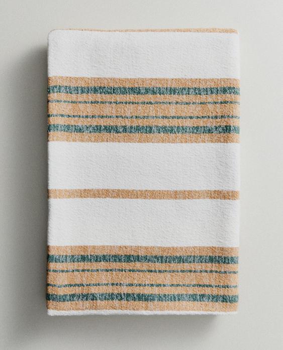 COTTON BLANKET IRREGULAR STRIPES