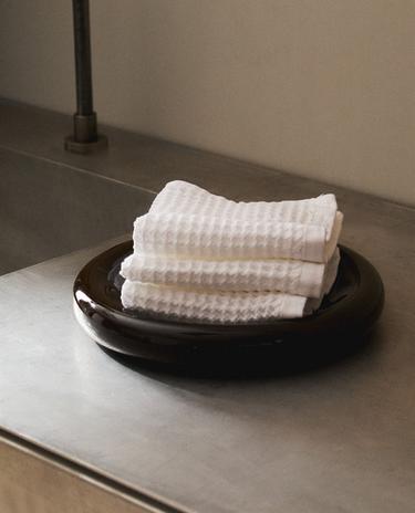SERVIETTE DE BAIN WAFFLE EN COTON (LOT DE 3)