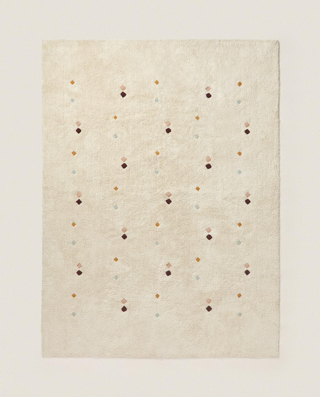 ÇOK RENKLİ NAKIŞLI KARE DESENLİ ÇOCUK HALISI